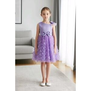 Lavender Tulle Overlay Easter Pagent Church Party Butterfly Dress Size 3T